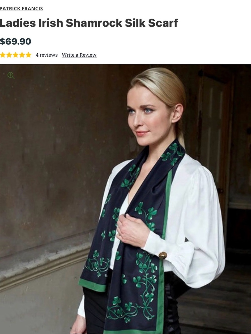 Irish Shamrock Silk Scarf - Patrick Francis